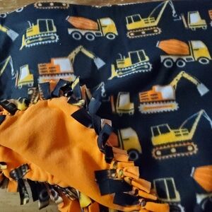 Orange and Black Construction Vehicle Kids Bib